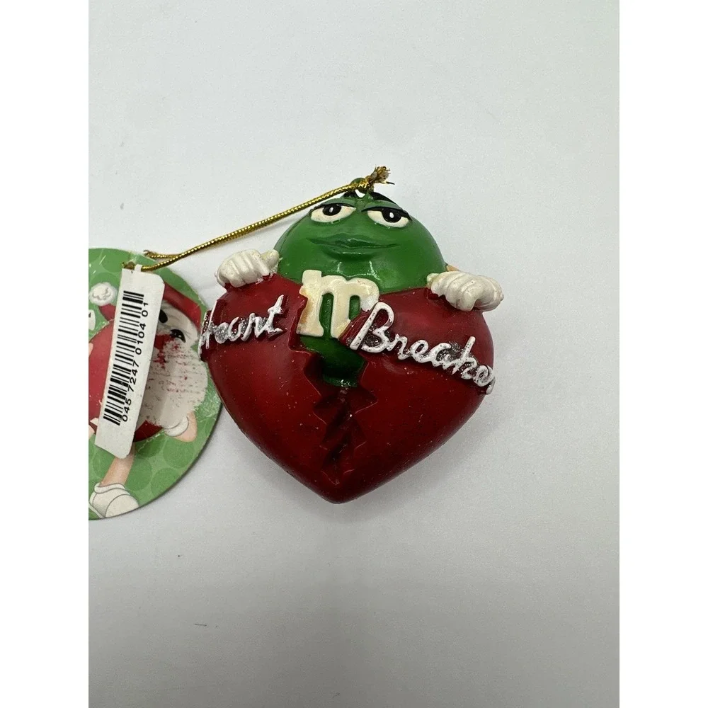 M&M's Heart Breaker Christmas Ornament Red Green Candy Character 2007‎ Holiday